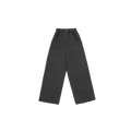 Kappy's One Tuck Wide Fatigue Pant in dark gray offers a comfortable and stylish fit for everyone, featuring an elastic waistband and crafted from soft cotton. Designed with a "one size fits most" approach, these unisex, wide-leg pants stand out against a plain background.