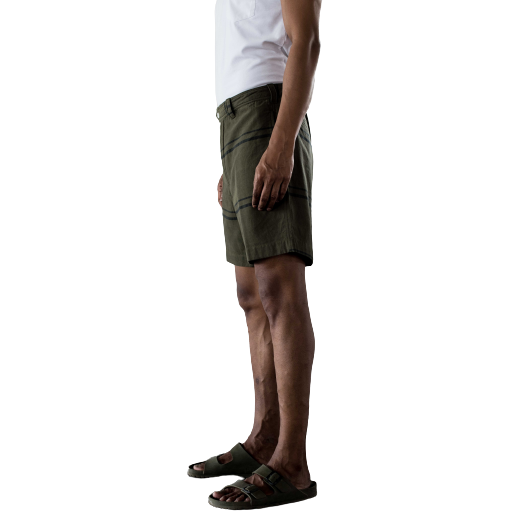 Original Madras Trading Co. M Casual Shorts Madras Summer Short, Olive / Navy Stripe