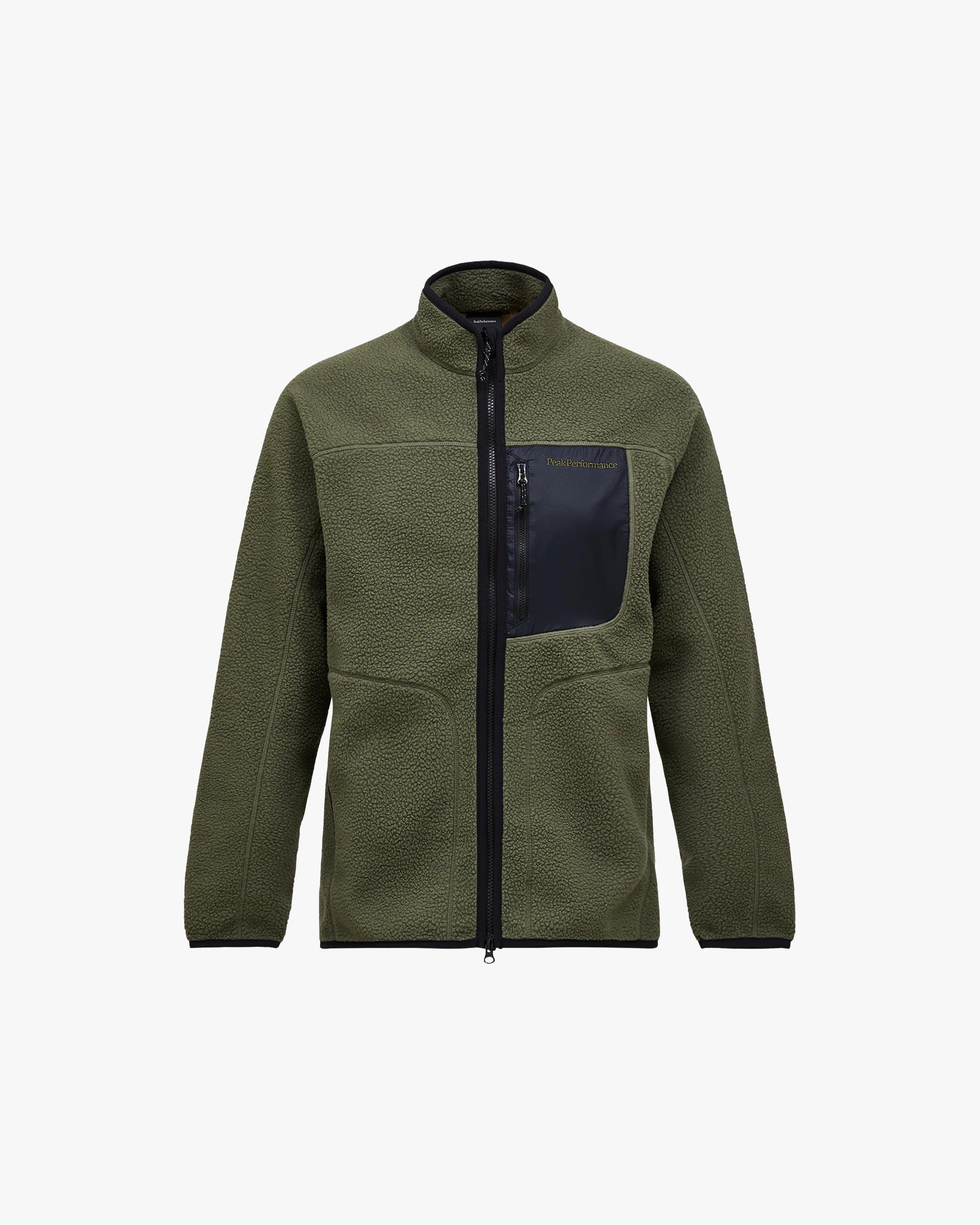 Peak Performance M Jacket M NatureRush Pile Zip Jacket - Pine Needle/Black