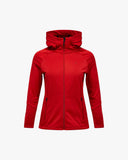 Peak Performance W Jacket W Rider Essentials Zip Hood - Red Pompeian