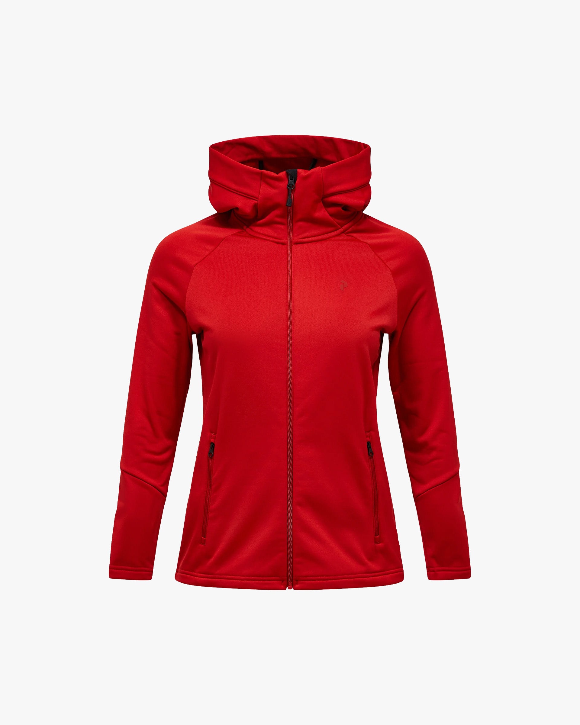 Peak Performance W Jacket W Rider Essentials Zip Hood - Red Pompeian