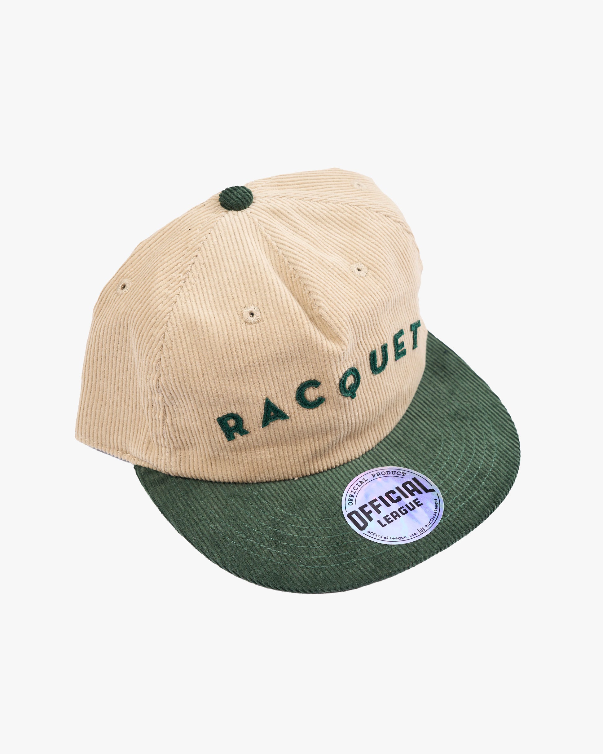 Racquet Hat Cream/Green Racquet x Official League Cord Hat