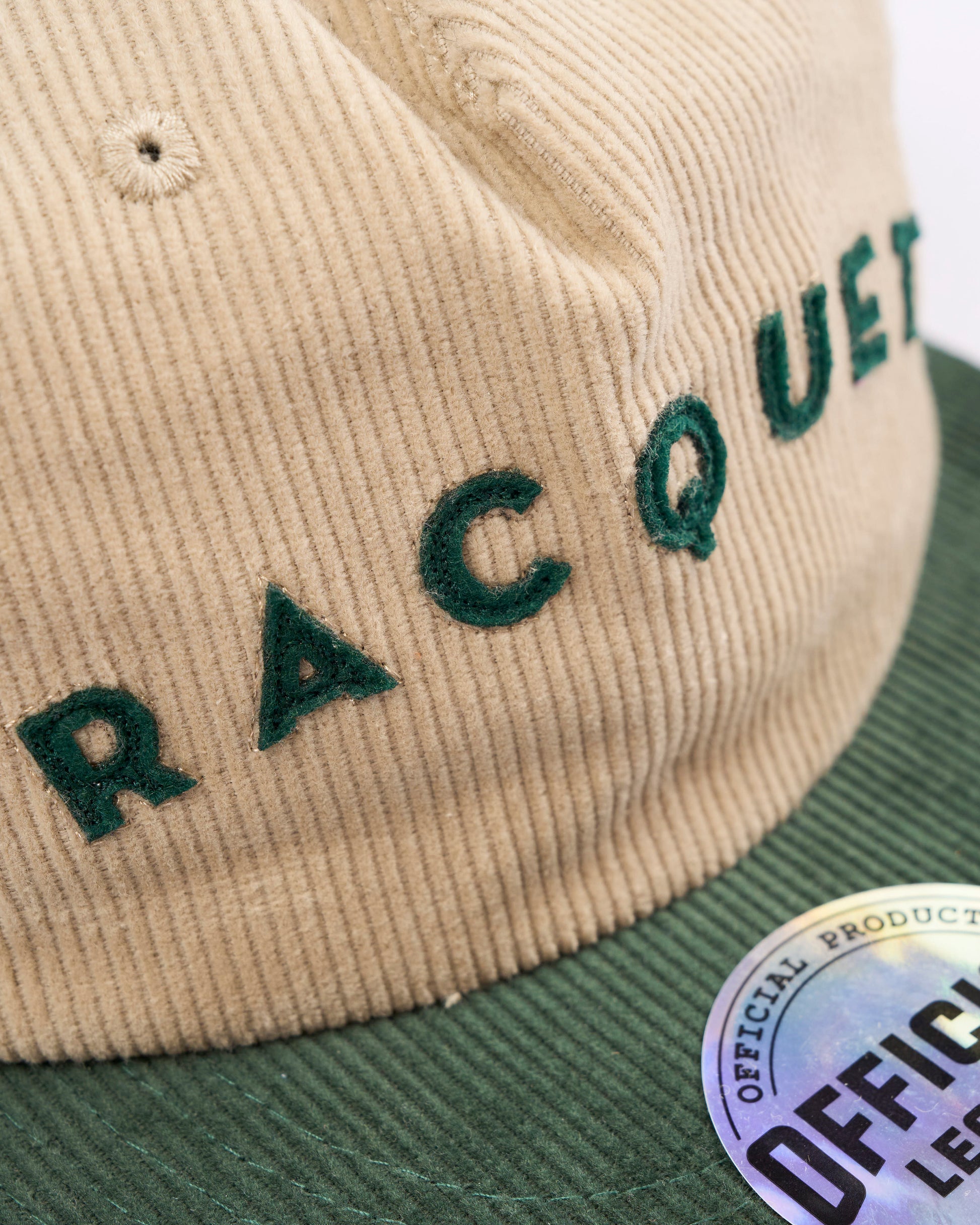 Racquet Hat Cream/Green Racquet x Official League Cord Hat