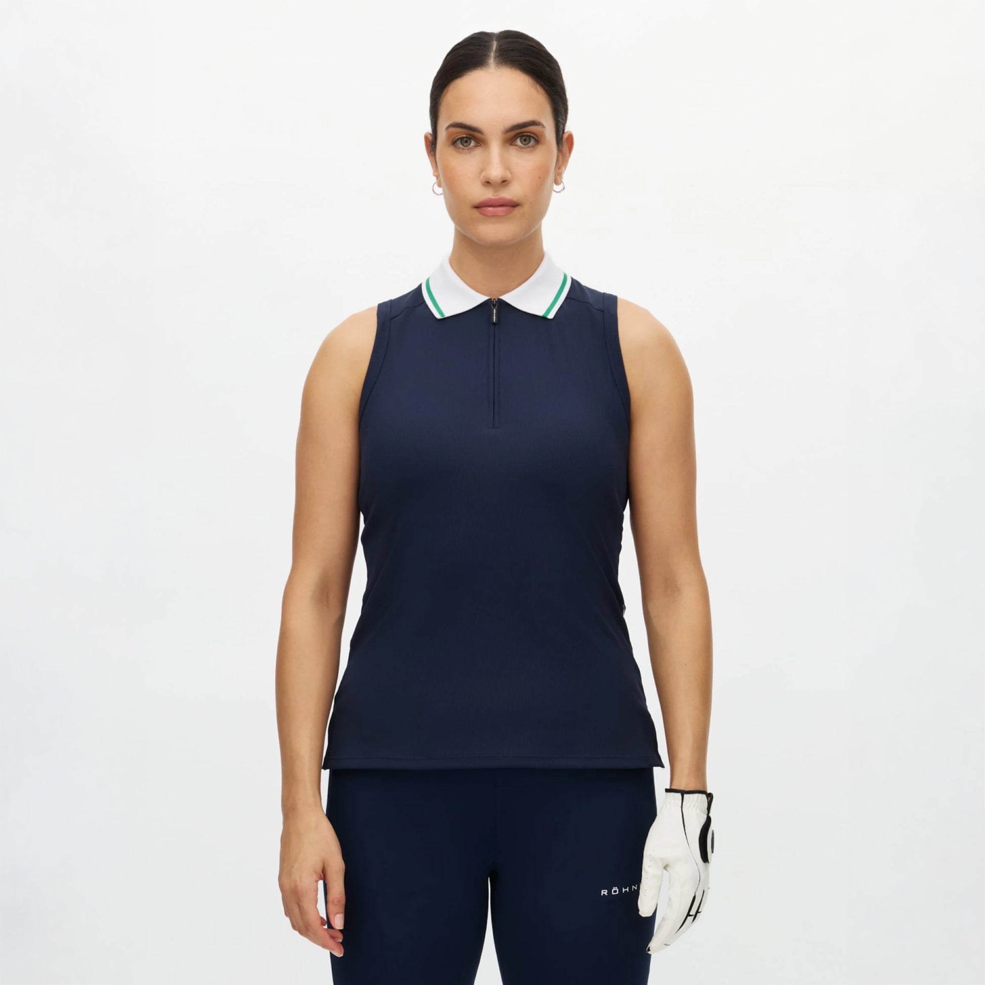 Rohnisch Shirt Rib Sleeveless Poloshirt - Navy