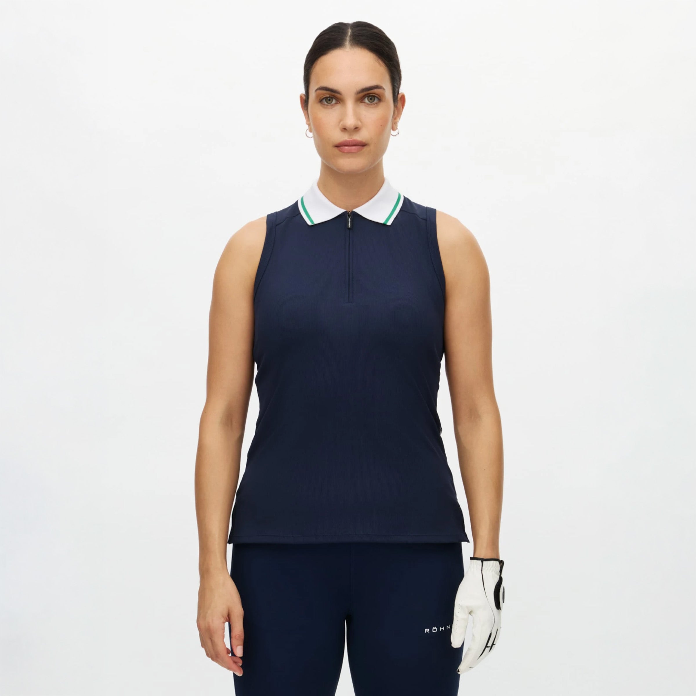 Rohnisch Shirt Rib Sleeveless Poloshirt - Navy