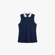 Rohnisch Shirt Rib Sleeveless Poloshirt - Navy