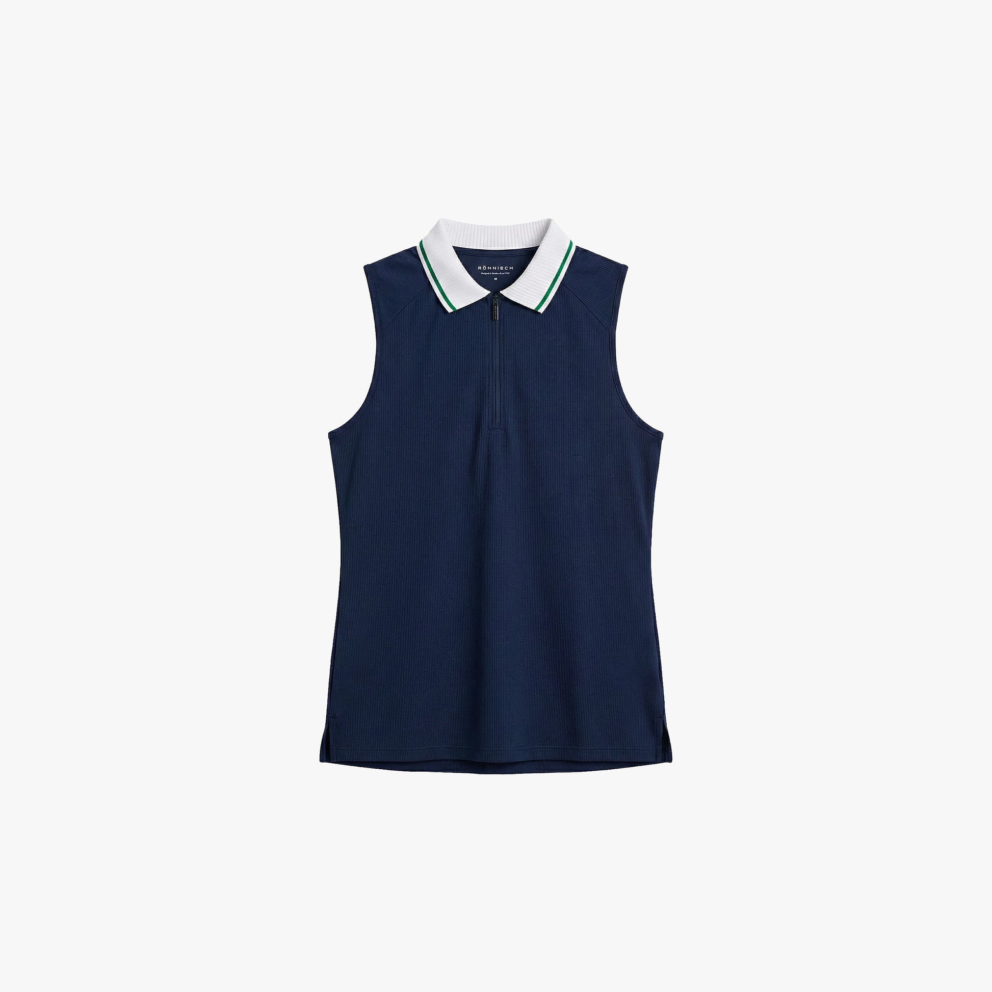 Rohnisch Shirt Rib Sleeveless Poloshirt - Navy