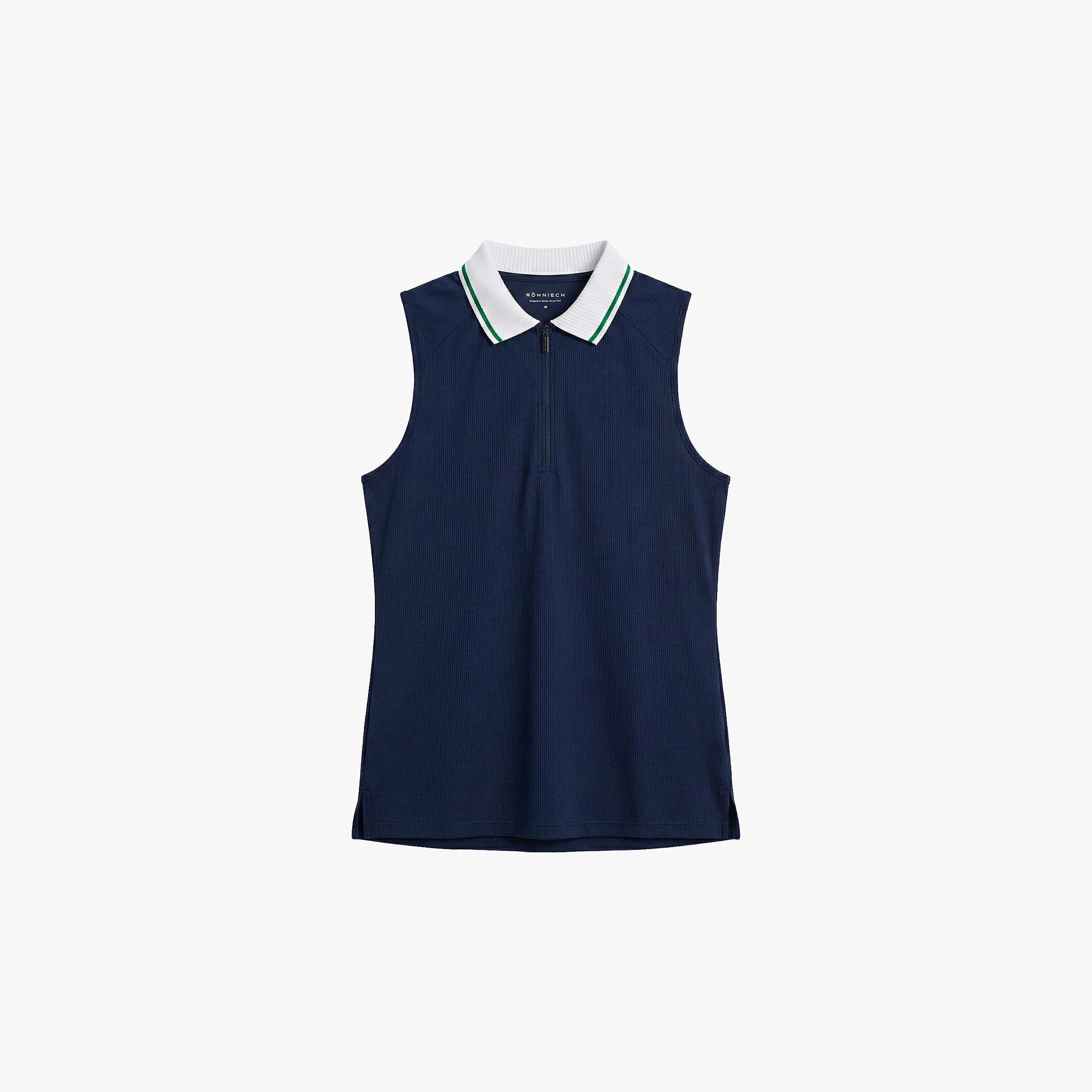 Rohnisch Shirt Rib Sleeveless Poloshirt - Navy