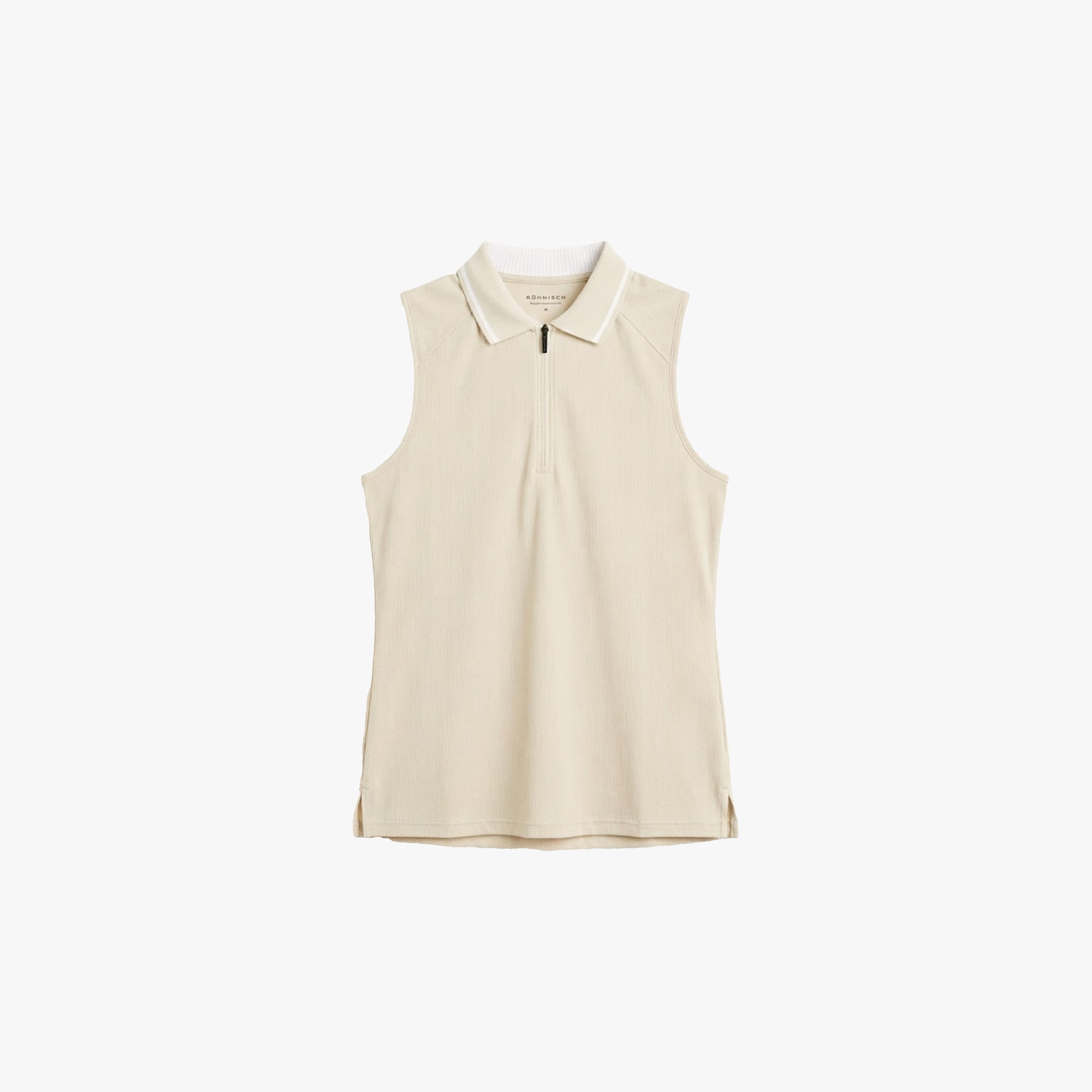 Rohnisch Shirt Rib Sleeveless Poloshirt - Oatmeal