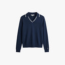 Rohnisch Shirt Swing Knitted Long Sleeve Poloshirt - Navy