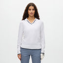 Rohnisch Shirt Swing Knitted Long Sleeve Poloshirt - White/Navy