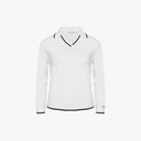 Rohnisch Shirt Swing Knitted Long Sleeve Poloshirt - White/Navy