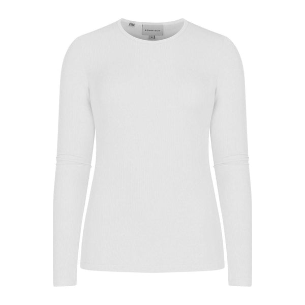 【ANGLAN】Ribless Long Sleeve Knit Viscose Blend Rib Knit Long Sleeve Top | Karen Millen