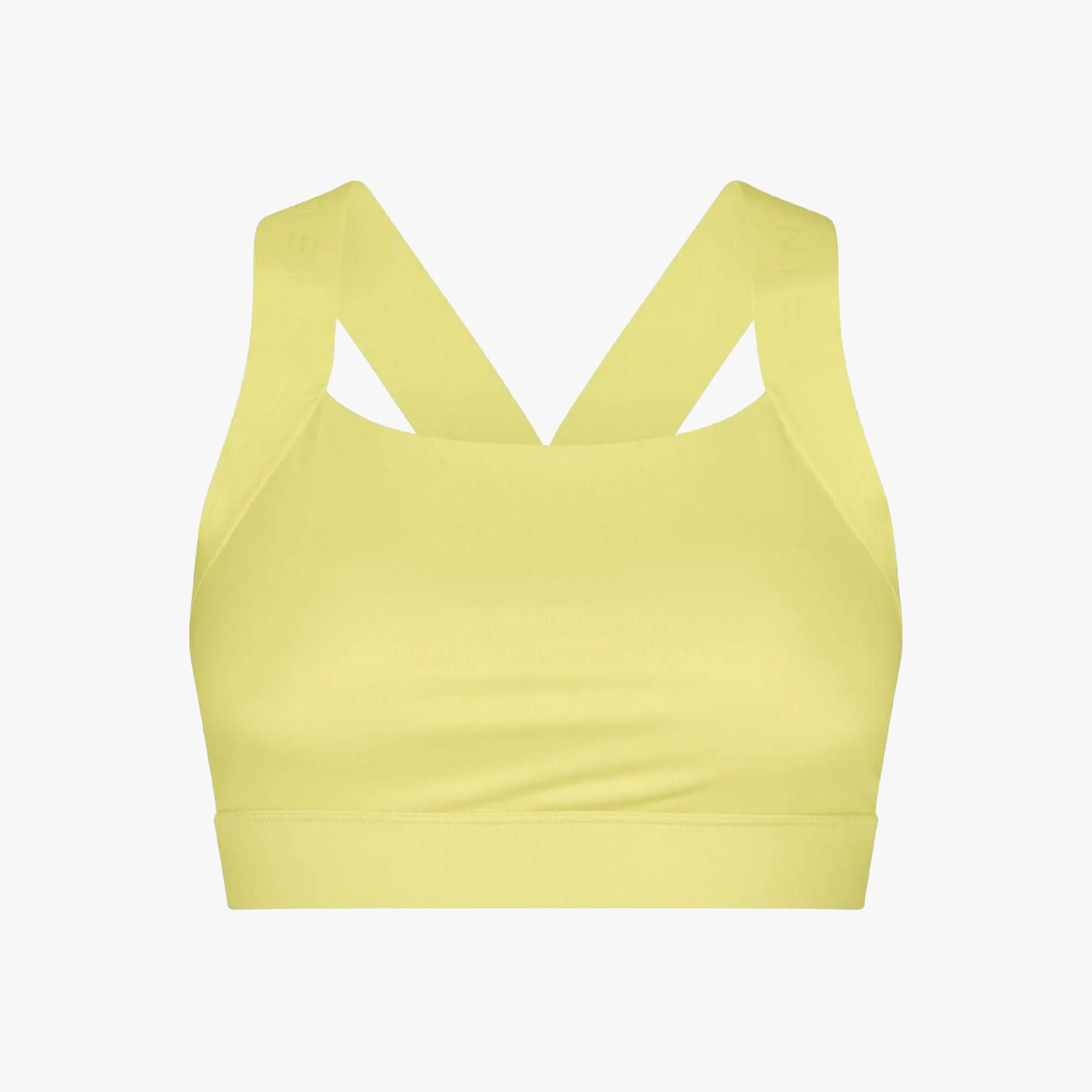 The Rohnisch Kay Sports Bra features wide straps and a seamless, moisture-wicking design made from recycled polyester, shown on a plain white background.