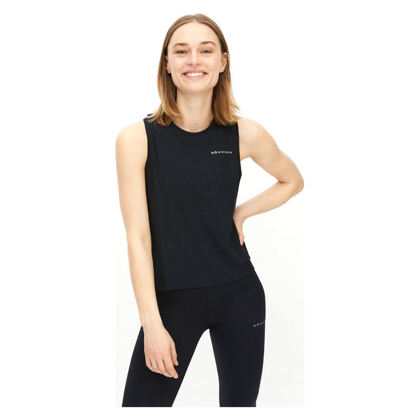 Rohnisch W Onepiece Rib Cropped Singlet, Black