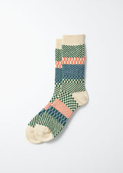 RoToTo Socks Check & Step Socks - Green