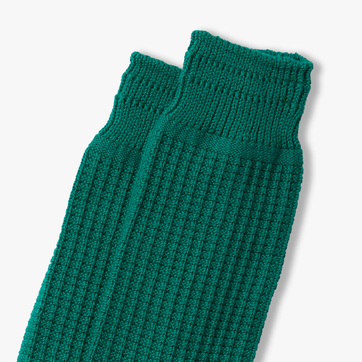 RoToTo Socks Cotton Waffle Crew Socks - Sea Green