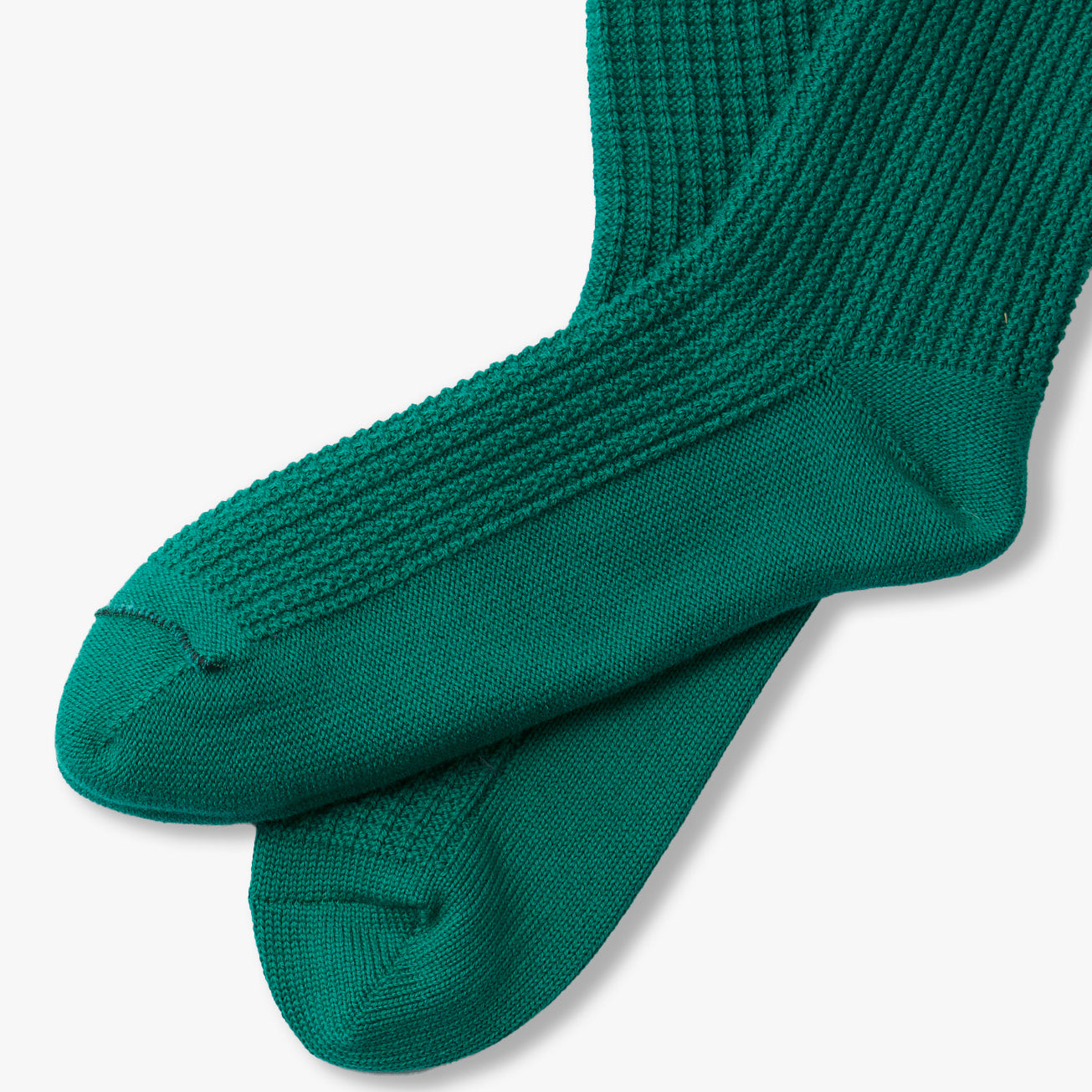 RoToTo Socks Cotton Waffle Crew Socks - Sea Green