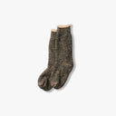 RoToTo Socks Double Face Crew Socks - Black/Brown
