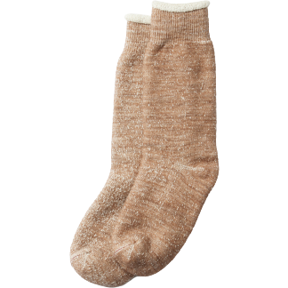 RoToTo Socks Double Face Crew Socks, Brown