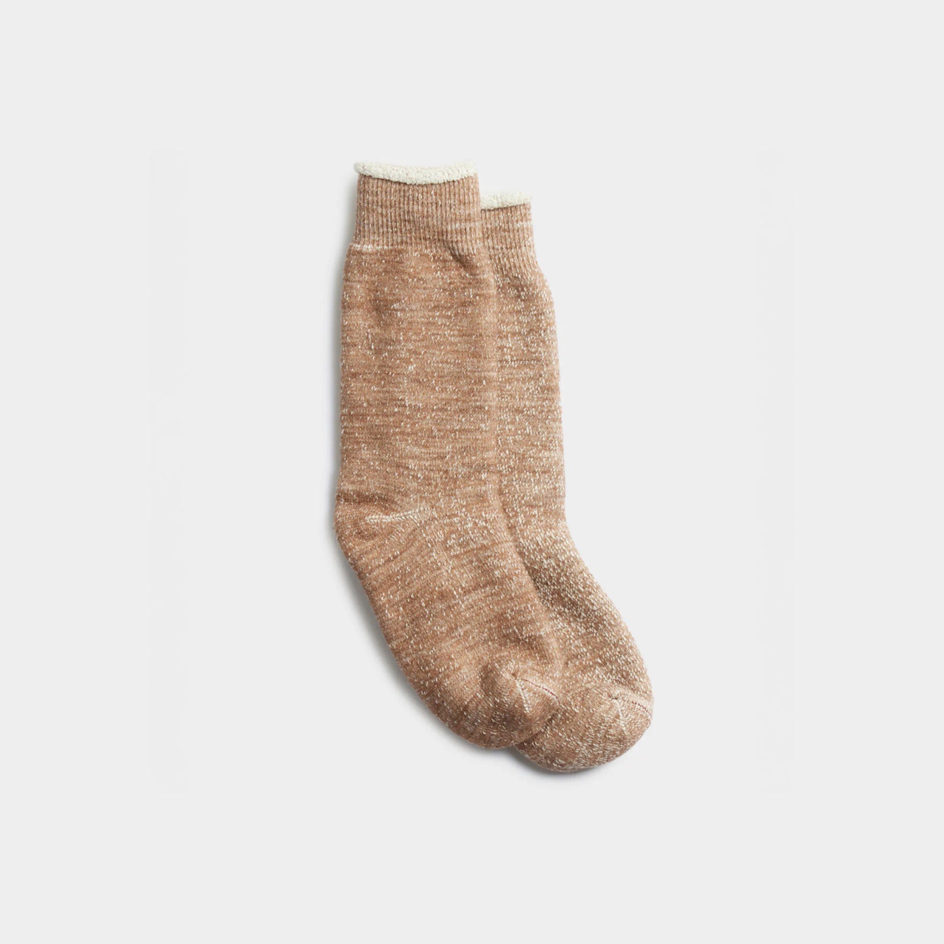 RoToTo Socks Double Face Crew Socks, Camel