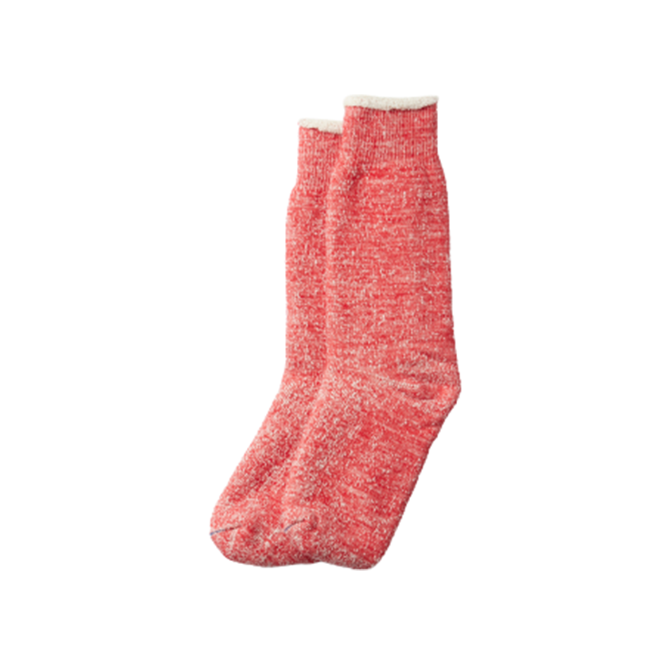 RoToTo Socks Double Face Crew Socks, Red