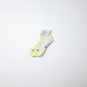 RoToTo Socks Hemp/Organic Cotton Pile Ankle Socks Tie Dye - Lime/Blue