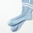 RoToTo Socks Hemp/Organic Cotton Stripe Sock, Morning Blue/White