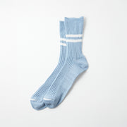 RoToTo Socks Hemp/Organic Cotton Stripe Sock, Morning Blue/White