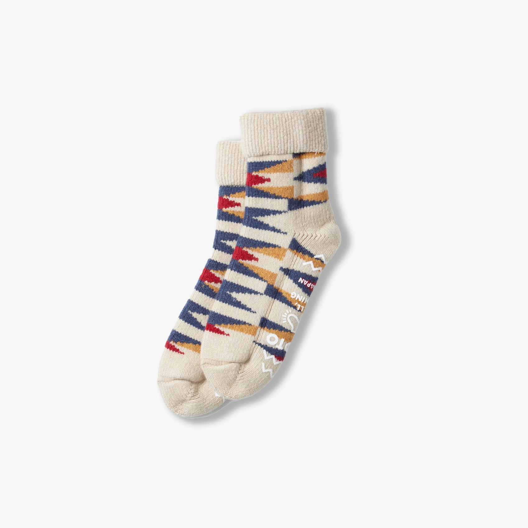 RoToTo Socks Merino Lambs Wool Room Socks "Native" - Ivory