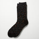 RoToTo Socks Pile Leopard Crew Socks - Charcoal