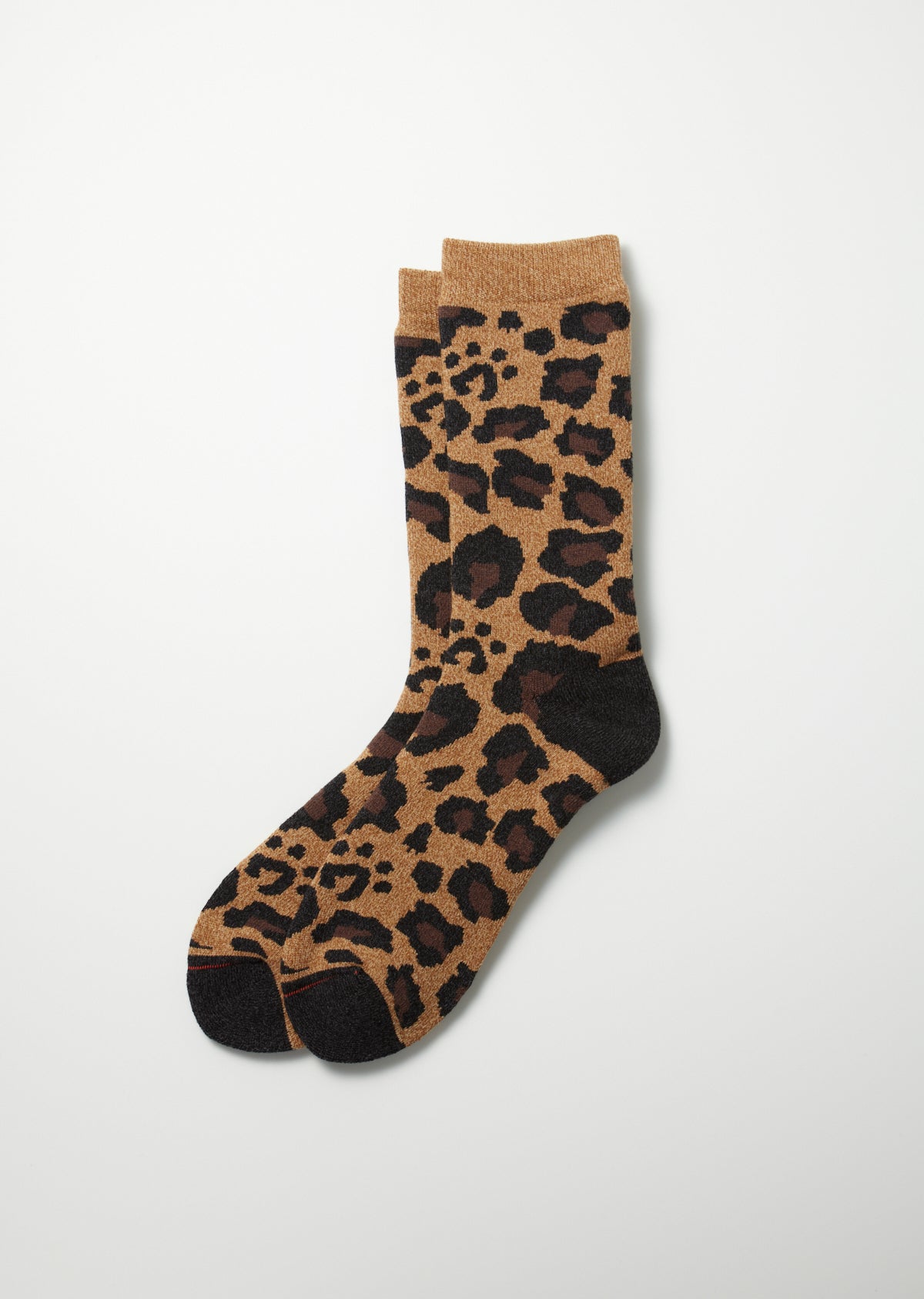 RoToTo Socks Pile Leopard Crew Socks - D. Beige