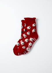 RoToTo Socks Pile Room Socks "Sheep" - Red