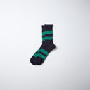 RoToTo Socks Recycled Cotton Stripe Socks - Navy/Green