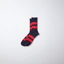 RoToTo Socks Recycled Cotton Stripe Socks - Navy/Red
