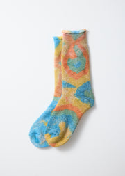 RoToTo Socks Tie Dye Pile Socks - Org/L.BL/L.YE