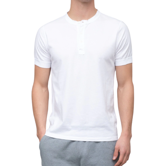 Save Khaki T-Shirts Supima Jersey Henley, White