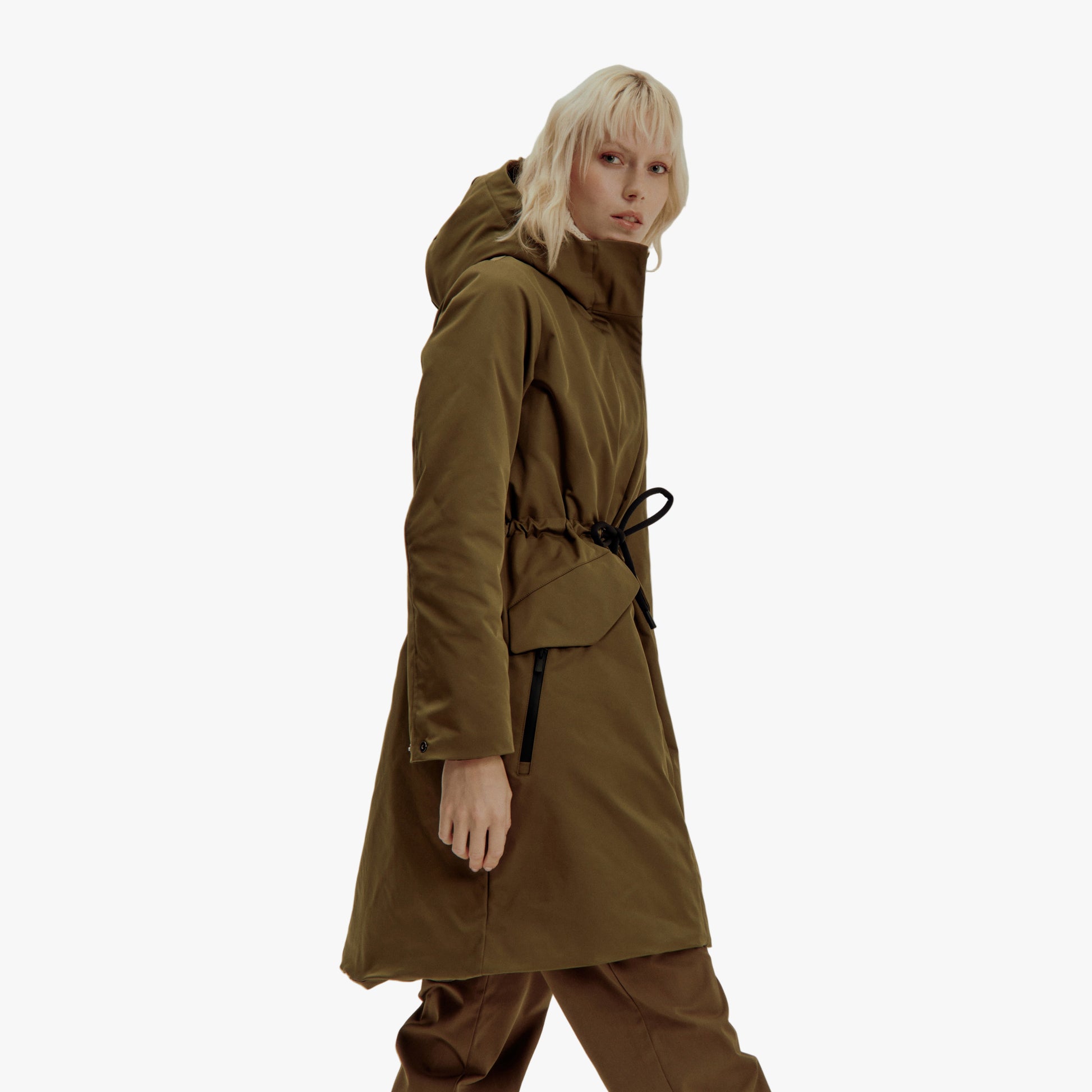 Save The Duck Hooded Coat Joel Hooded Coat - Bark Green