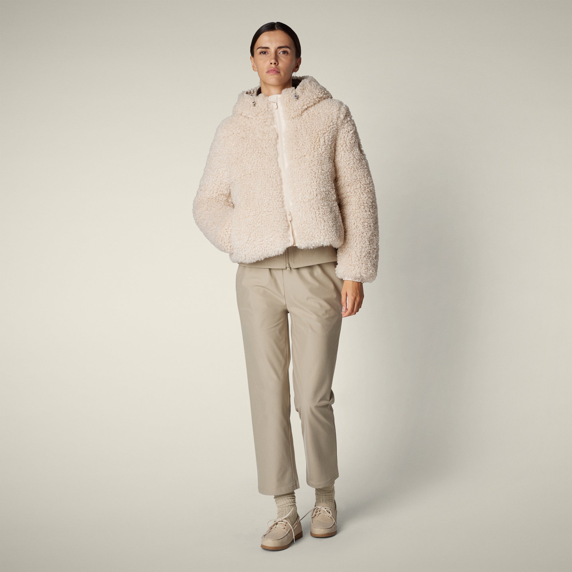 Save The Duck Hooded Jacket Dada Hooded Jacket - Shore Beige