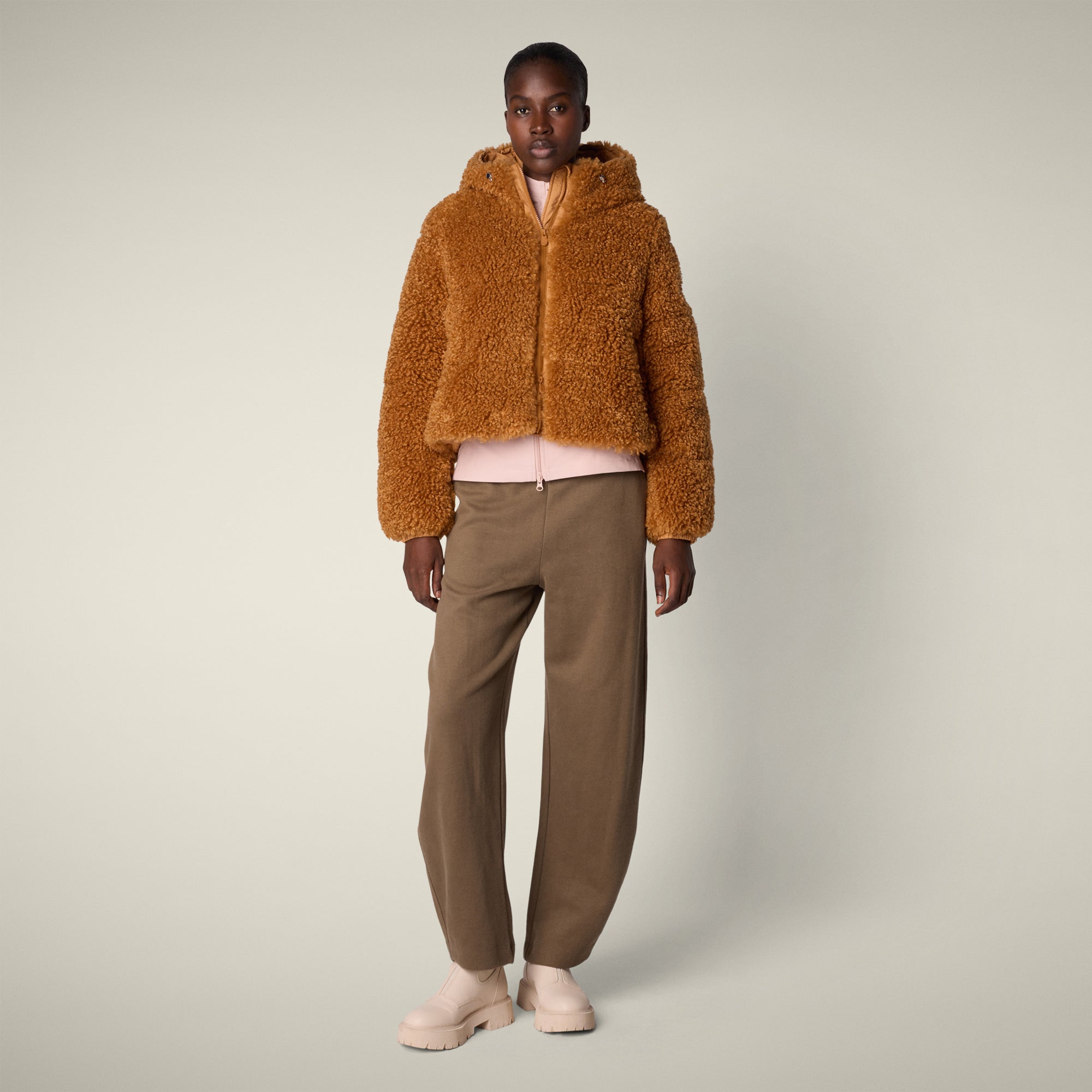Save The Duck Hooded Jacket Dada Hooded Jacket - Toffee Brown