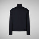 Save The Duck Hybrid Knit Gio Stand-Up Collar Hybrid Knit - Navy Blue Melange