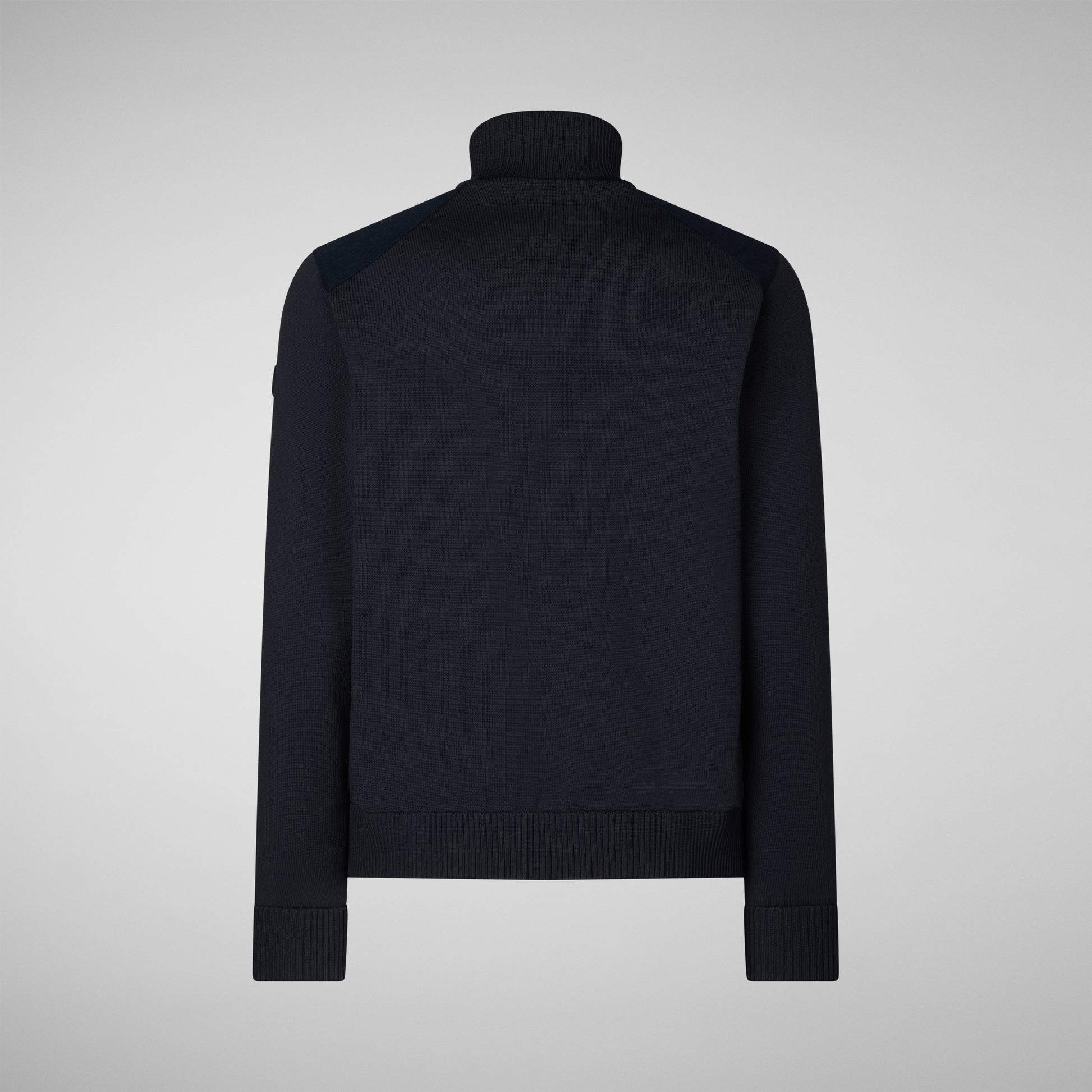 Save The Duck Hybrid Knit Gio Stand-Up Collar Hybrid Knit - Navy Blue Melange