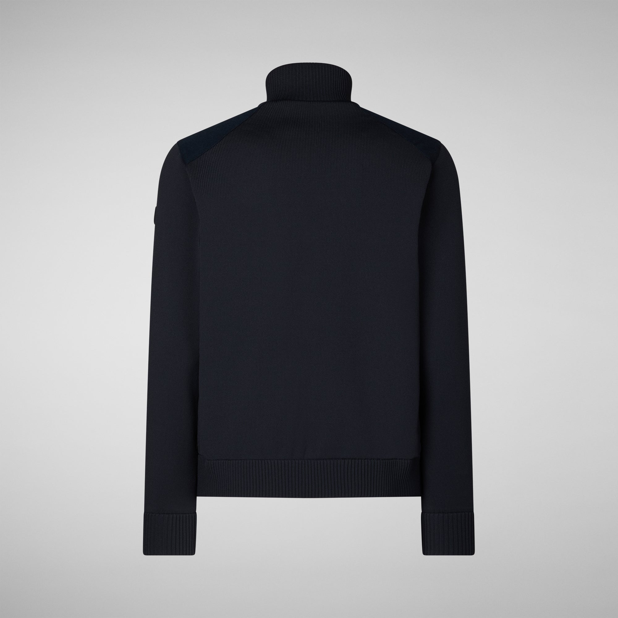 Save The Duck Hybrid Knit Gio Stand-Up Collar Hybrid Knit - Navy Blue Melange