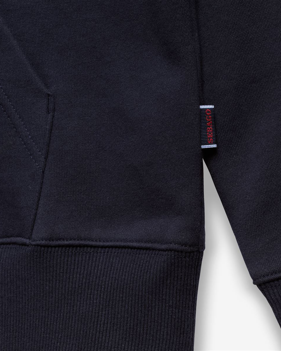 Sebago Fleece Bowline Evo Patch Hoodie - Blu Indigo Sebago