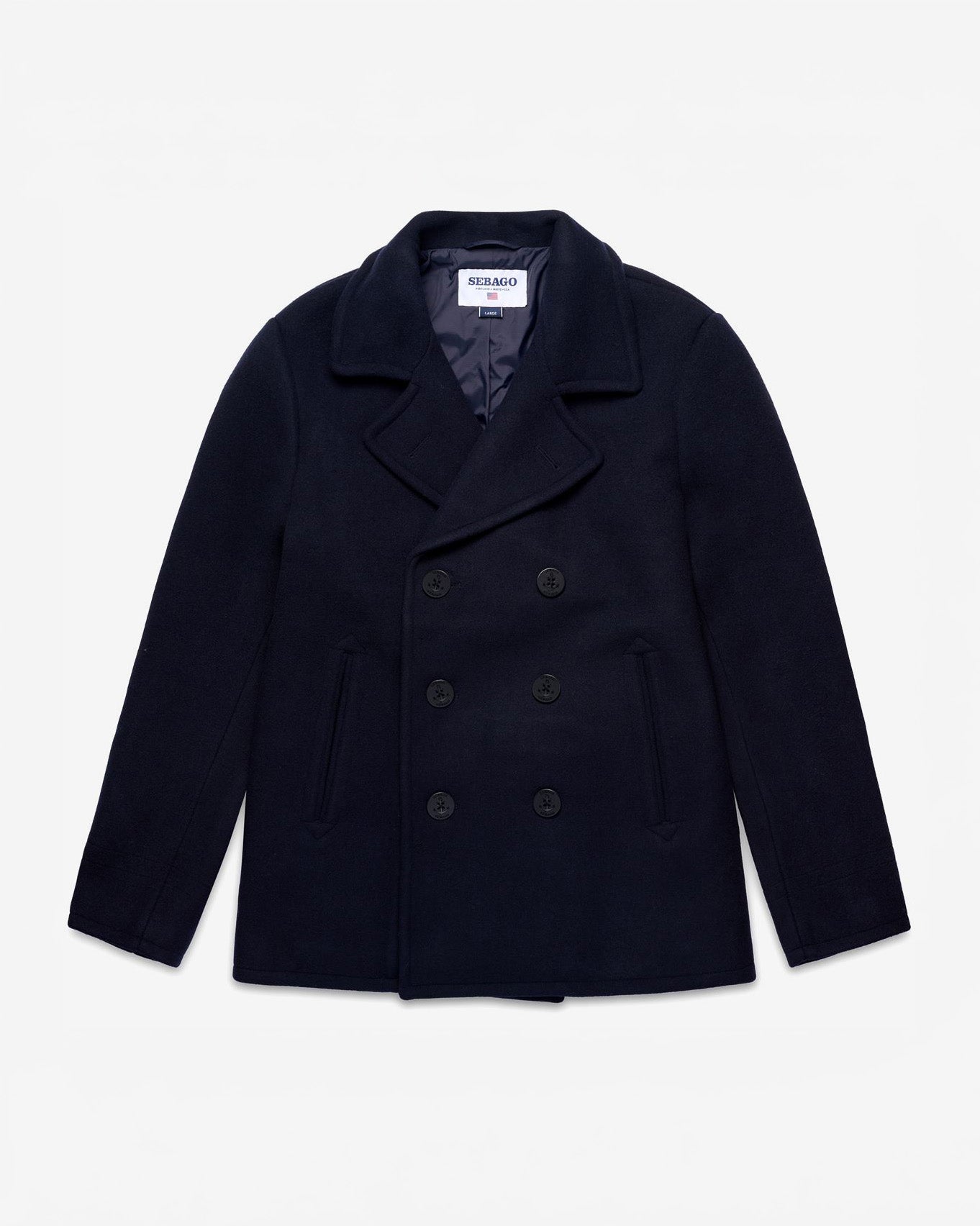 Sebago Jackets Reefers Bonded Wool Coat - Blue Marine