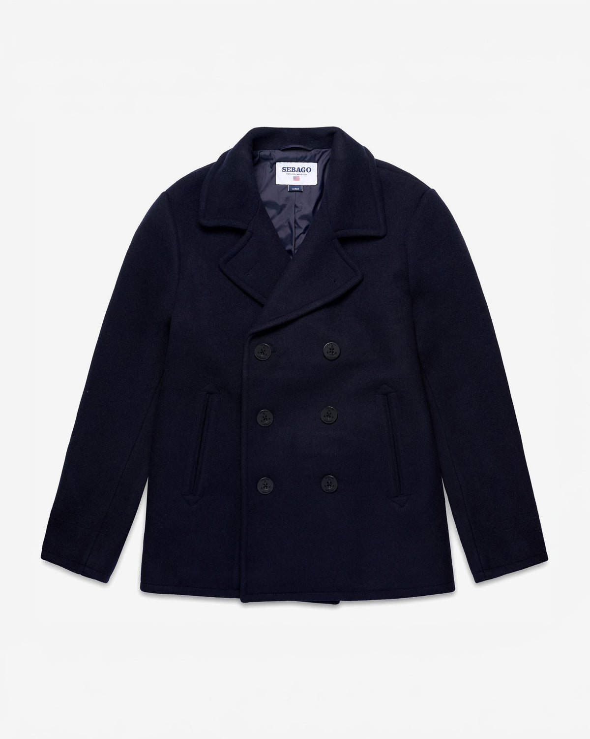 Sebago Jackets Reefers Bonded Wool Coat - Blue Marine