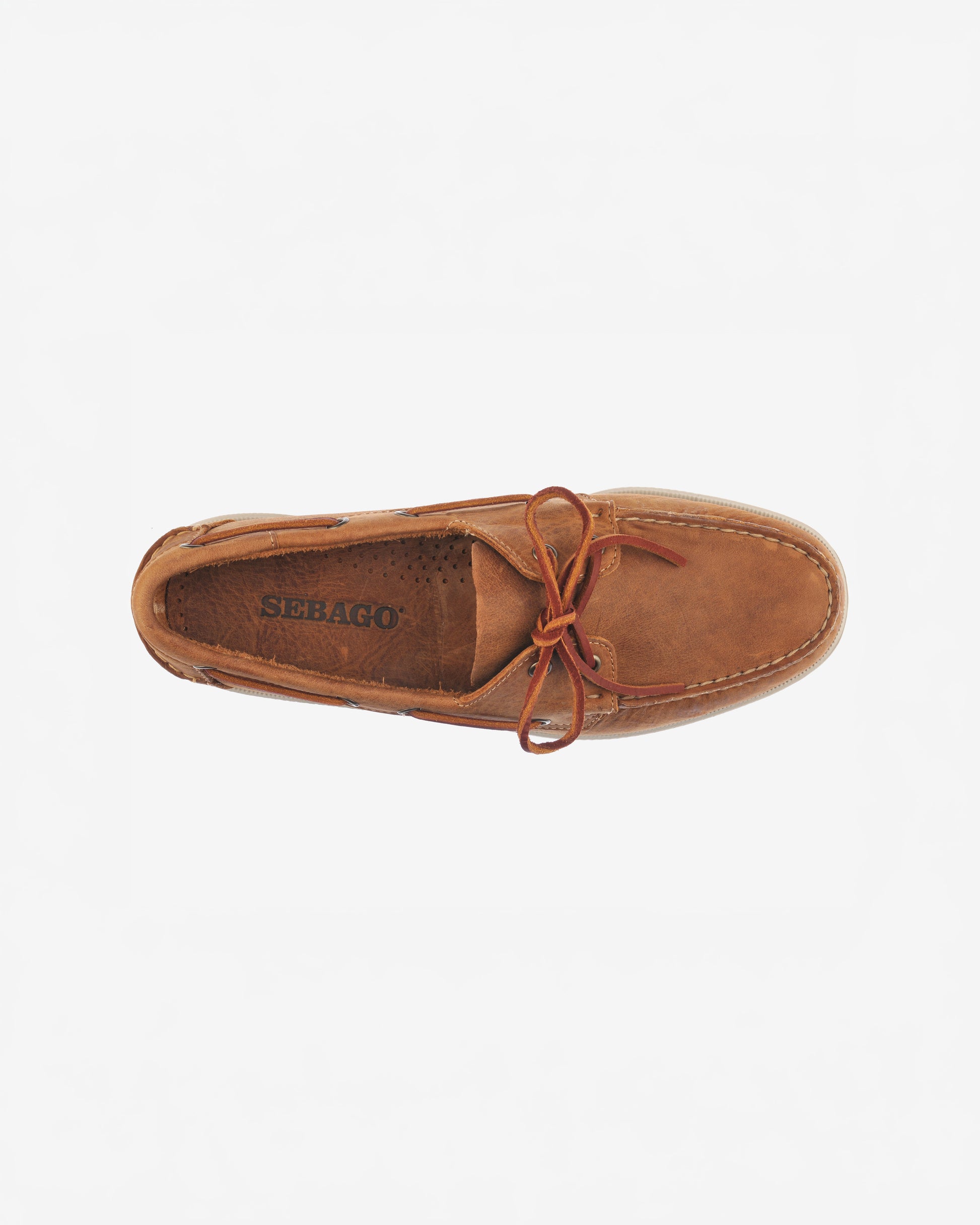 Sebago M Boat Shoes Docksides Portland Crazy Horse - Brown Tan