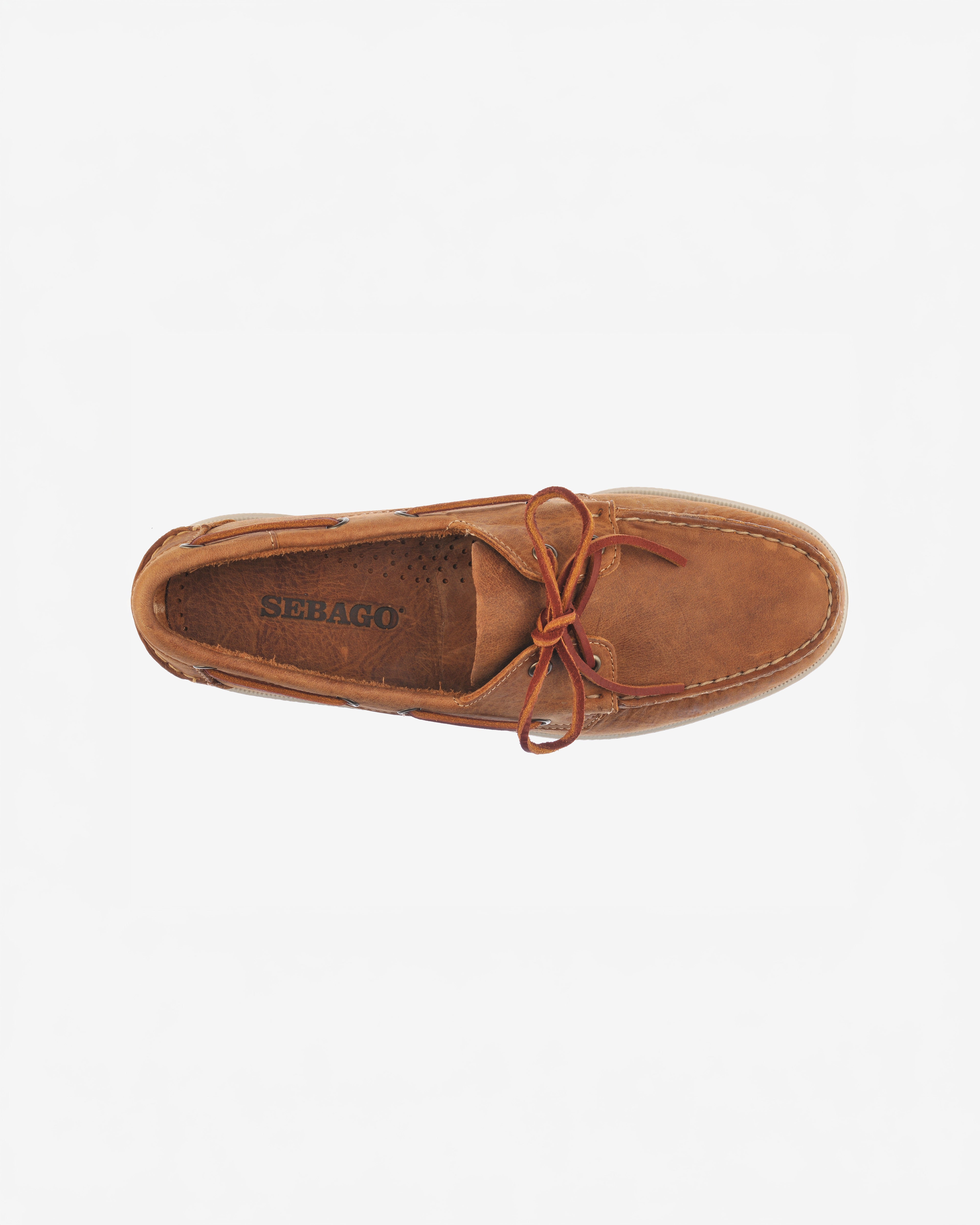 Sebago M Boat Shoes Docksides Portland Crazy Horse - Brown Tan
