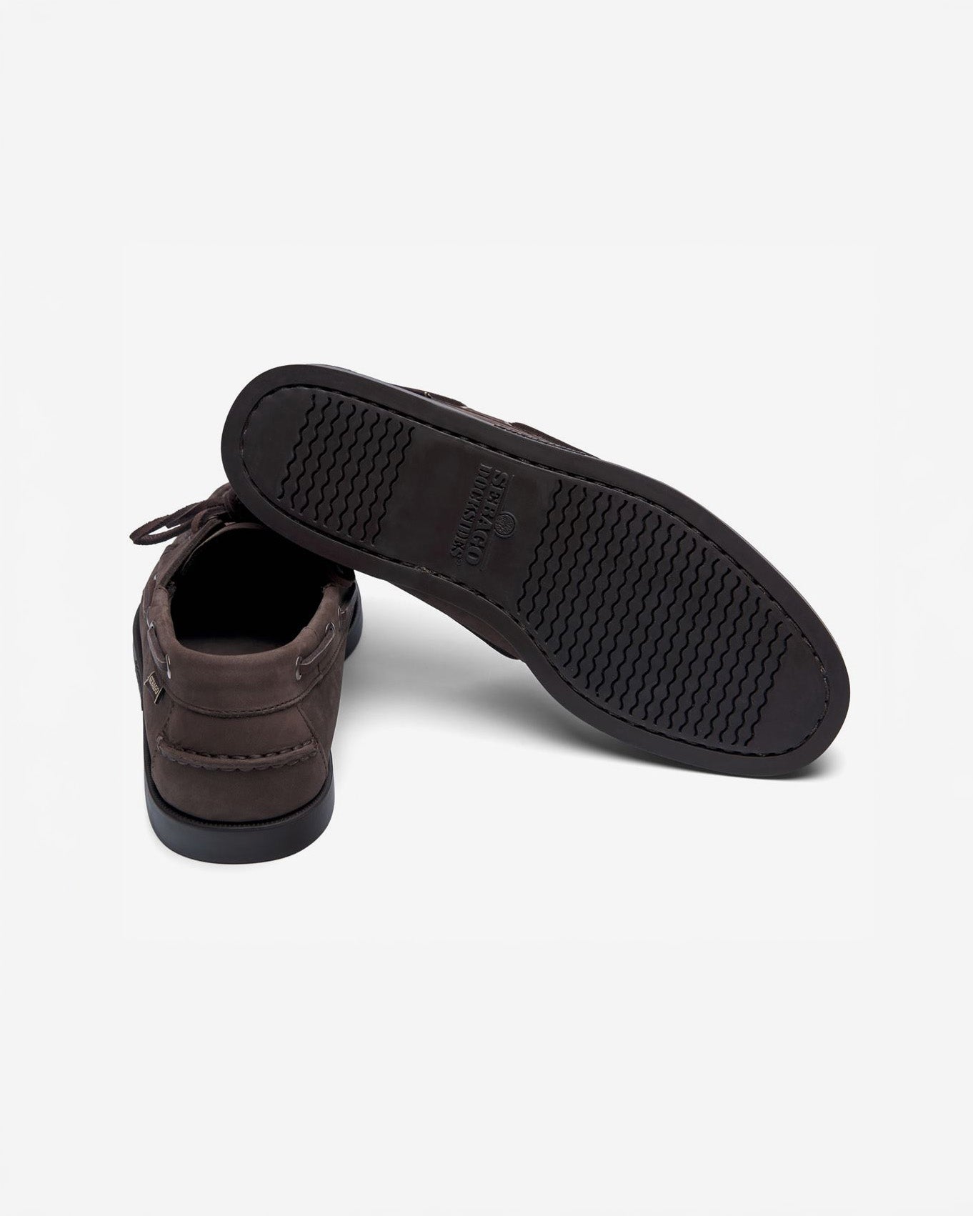 Sebago M Boat Shoes Docksides Portland Nubuck - Total Brown Chocolate