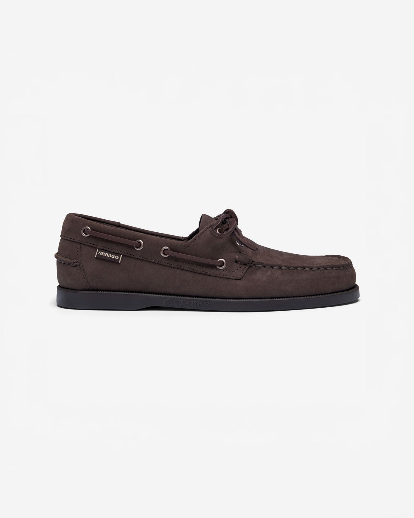 Sebago M Boat Shoes Docksides Portland Nubuck - Total Brown Chocolate